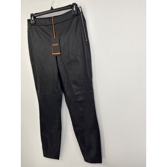 BOSS Hugo Boss Orange Taskin Slim Fit Faux Leather Ankle Pant Black Size 6 NEW - Picture 5 of 9